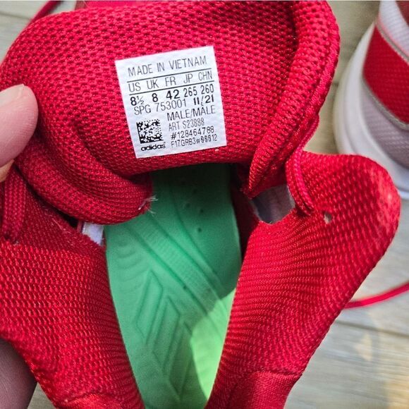 Adidas Icon baseball softball turf shoe red white sneaker size men's 8.5 - Picture 10 of 12